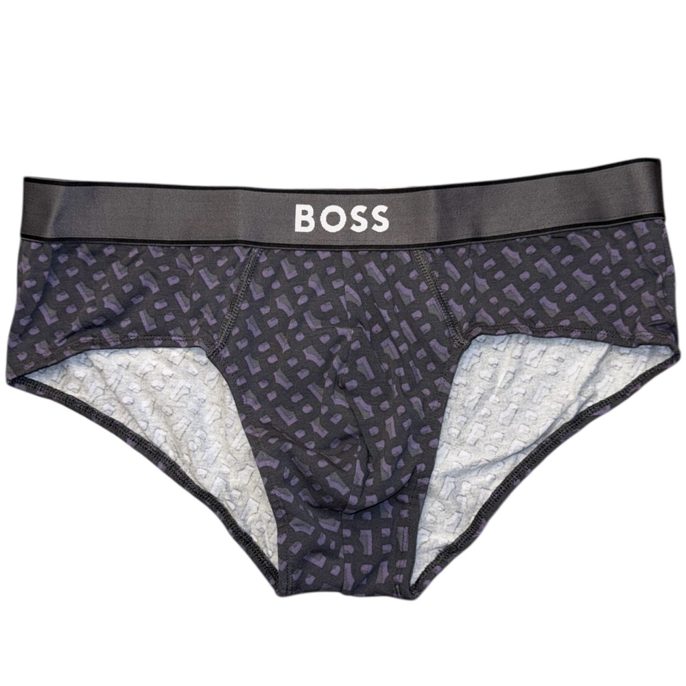 Men's Hugo Boss Gray and Purple Cotton Briefs Men's‎ Size Medium New